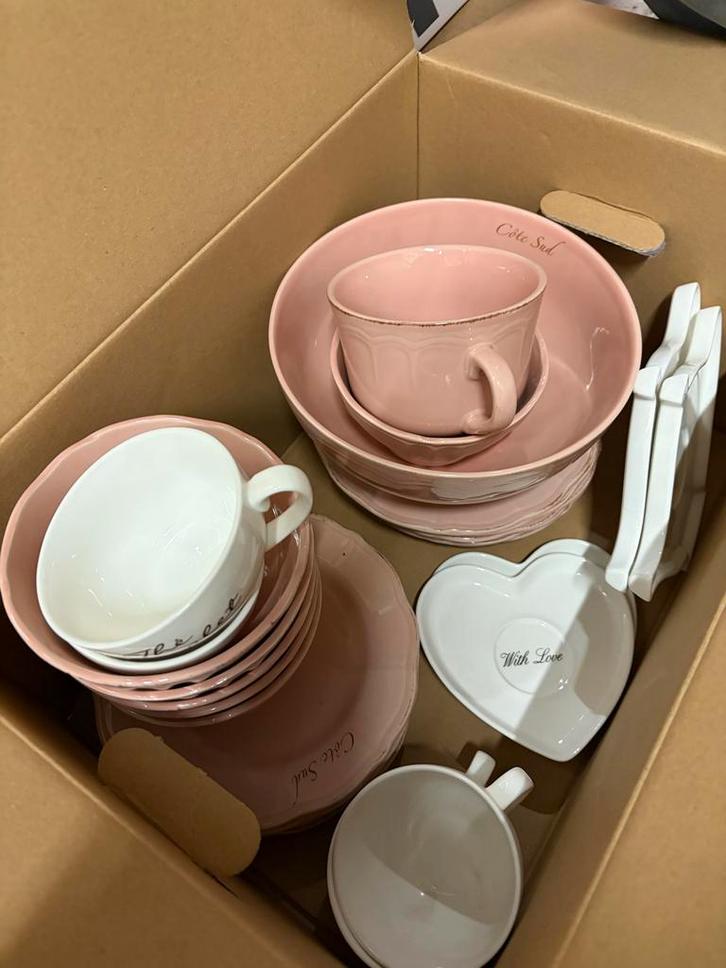 Riviera Maison servies Rose met l'est inscriptie en meer, Huis en Inrichting, Lampen | Hanglampen, Gebruikt, Ophalen