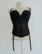Zwarte beugel torselet met jarretels van Carnival, Verzenden, Zwart, Body of Korset