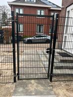 Ijzeren poort hek inclusief palen en slot, 100 tot 150 cm, Ophalen of Verzenden, Zo goed als nieuw, IJzer