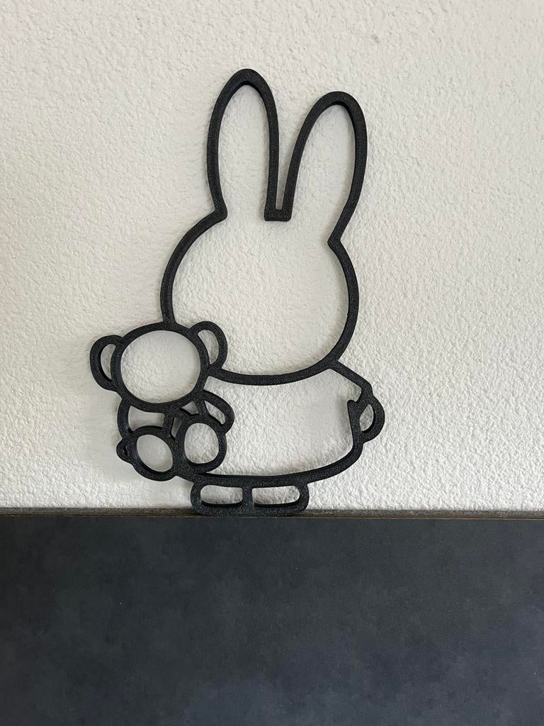 Nijntje met knuffeltje- wanddecoratie, Ophalen of Verzenden, Nieuw