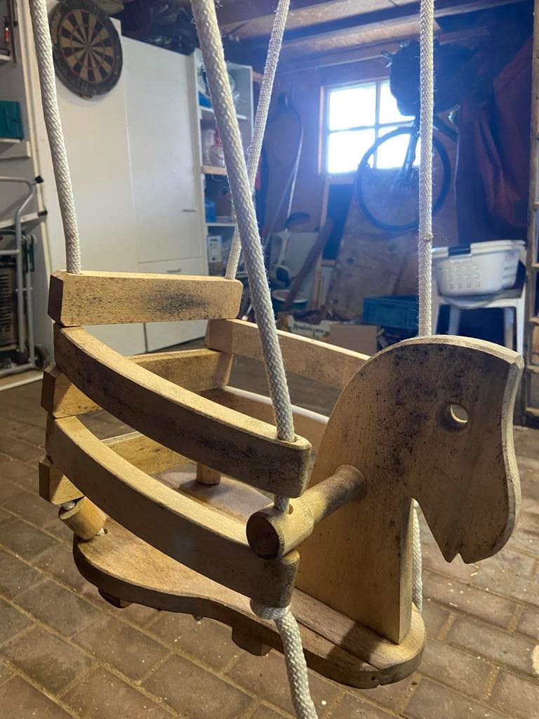 Houten babyschommel in paardvorm, Ophalen of Verzenden, Gebruikt, Schommel