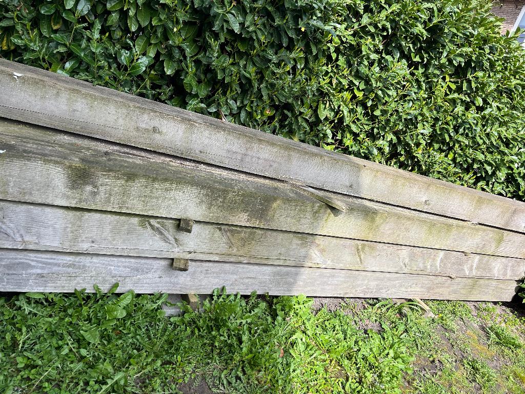 Douglas Houten balken 20x20x 400 cm 7 stuks, Doe-het-zelf en Verbouw, Hout en Planken, Ophalen, Gebruikt, Balk, Vuren