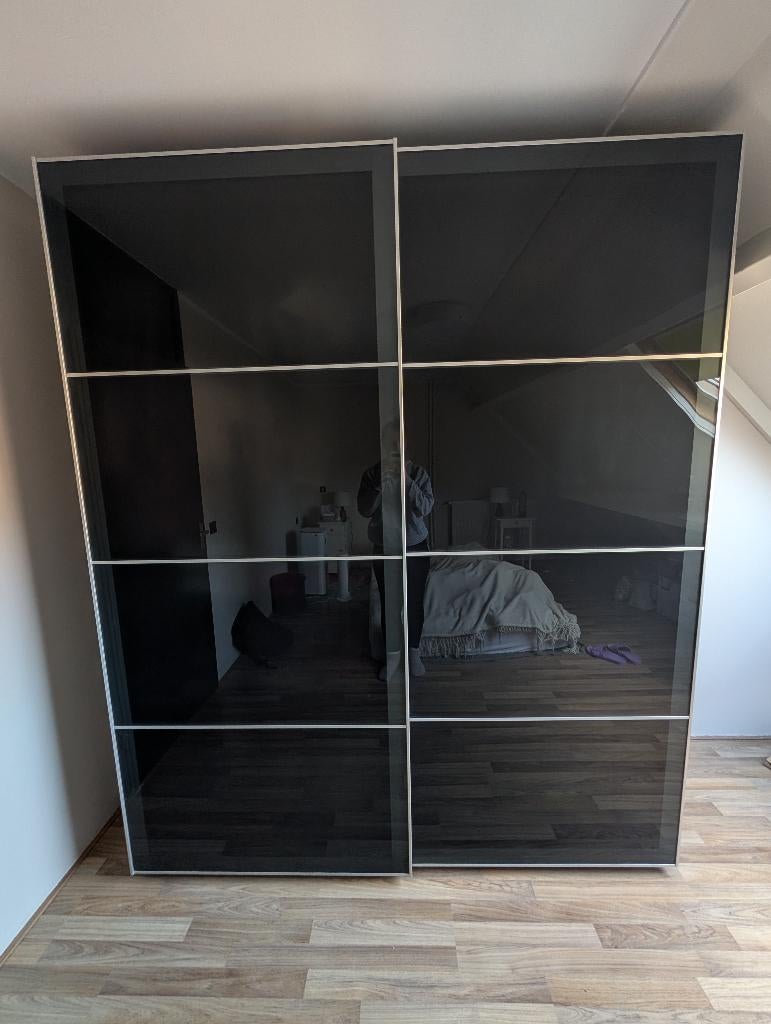 Ikea Pax kast zwart, Ophalen, Gebruikt, 200 cm of meer, 150 tot 200 cm