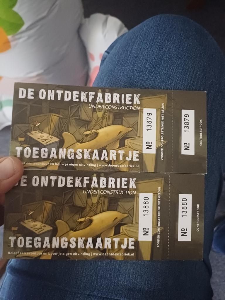 2 kaartjes voor de Ontdektfabriek in Eindhoven., Twee personen, Ticket of Toegangskaart