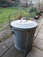 Zinken vuilnisbak 'maat M', Huis en Inrichting, Woonaccessoires | Prullenbakken, Ophalen, Overige materialen, Gebruikt, 40 liter of meer