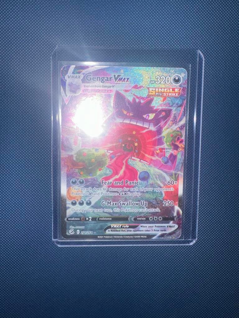 Gengar VMAX Fusion Strike Pokémon Kaart, Ophalen of Verzenden, Nieuw, Losse kaart, Foil