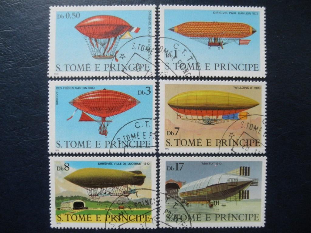 Postzegels Zeppelin S. Tome E Principe 1979 - cw. € 12,00, Ophalen of Verzenden, Gestempeld, Vliegtuigen