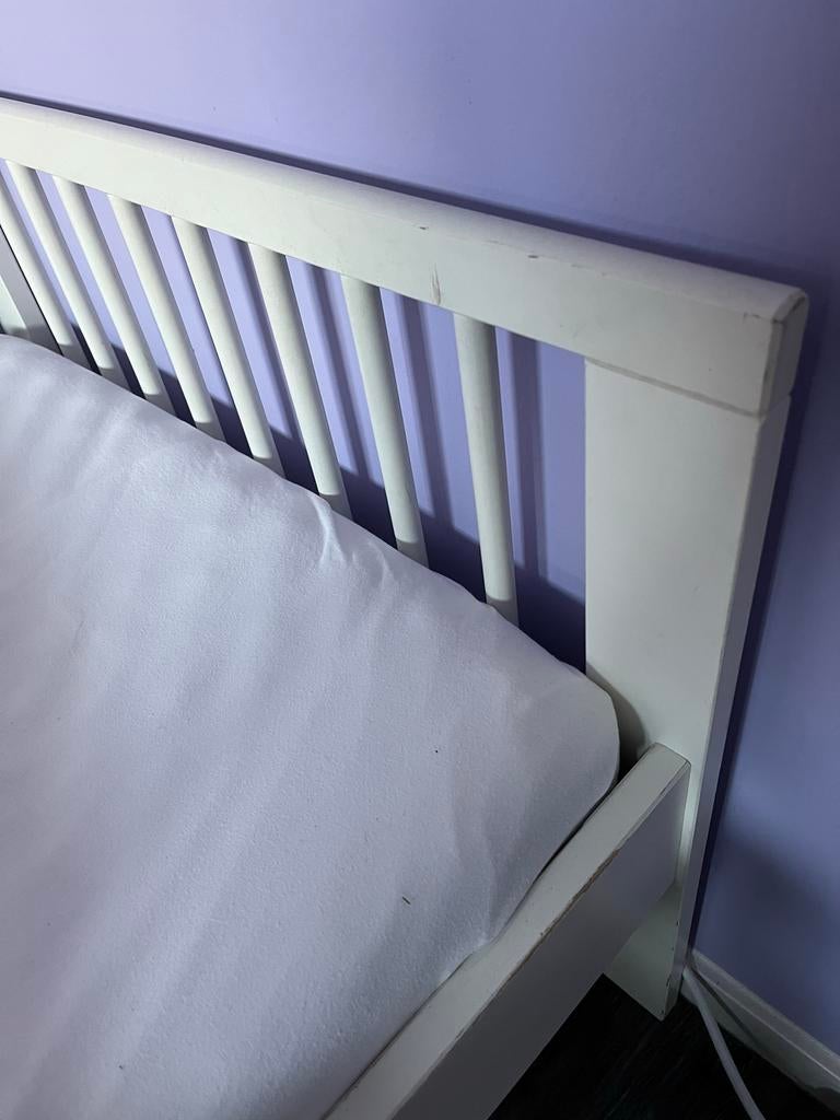 Peuter/kleuterbed 70x160 incl. matras en beddengoed, Ophalen, Gebruikt, 70 tot 85 cm, Matras