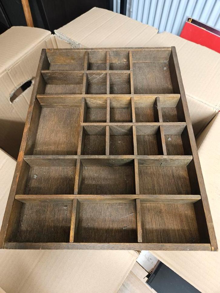 Vintage houten letterbak / sorteerbak, Antiek en Kunst, Antiek | Overige Antiek, Ophalen of Verzenden