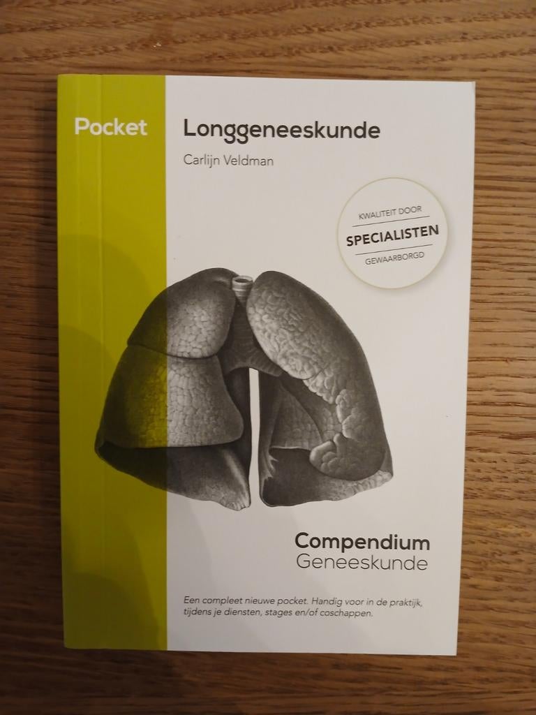 Pocket Longgeneeskunde Compendium Geneeskunde, Ophalen of Verzenden, Nieuw