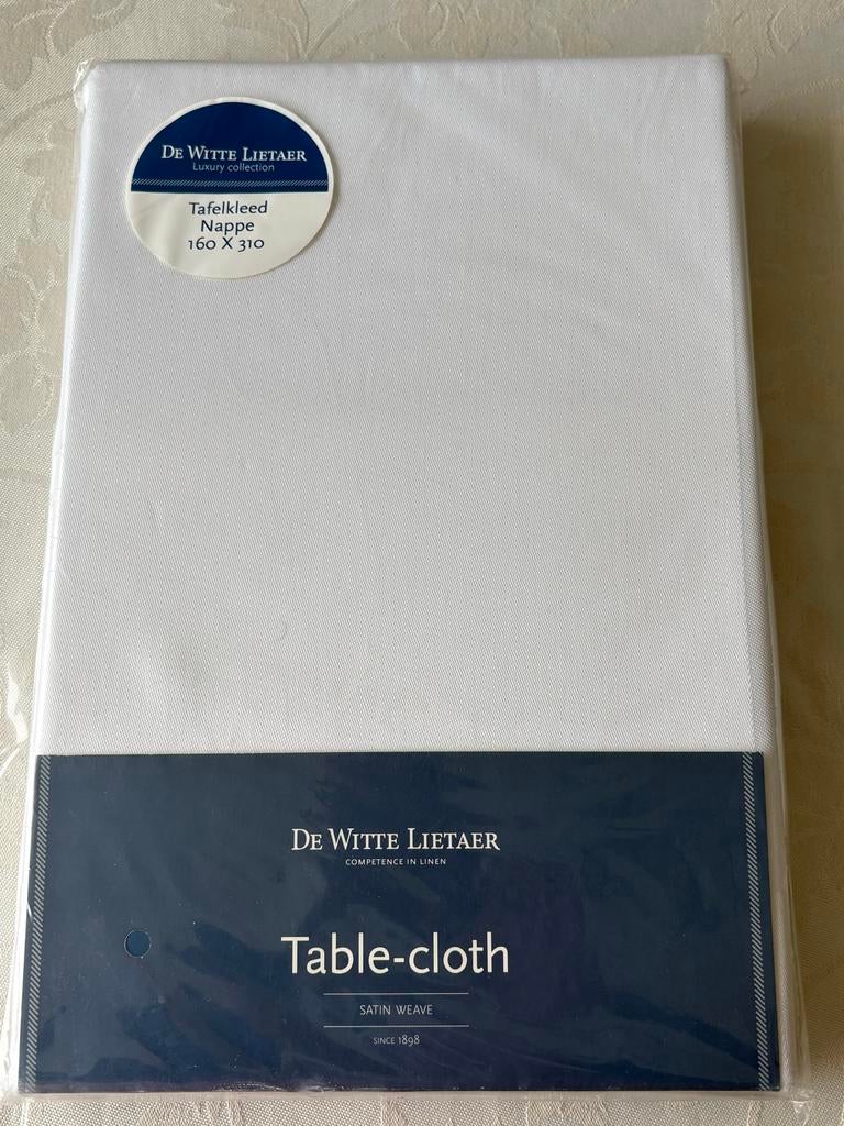 2 x De Witte Lietaer Tafelkleed Nappe 160x310 - Nieuw, Ophalen of Verzenden, Nieuw, Rechthoek, Binnen