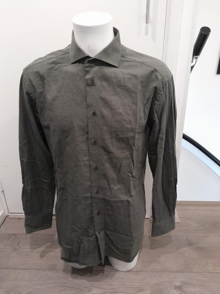 Mooie groene Cavallaro Napoli overhemd maat L, Kleding | Heren, Overhemden, Ophalen of Verzenden, Zo goed als nieuw, Halswijdte 41/42 (L)
