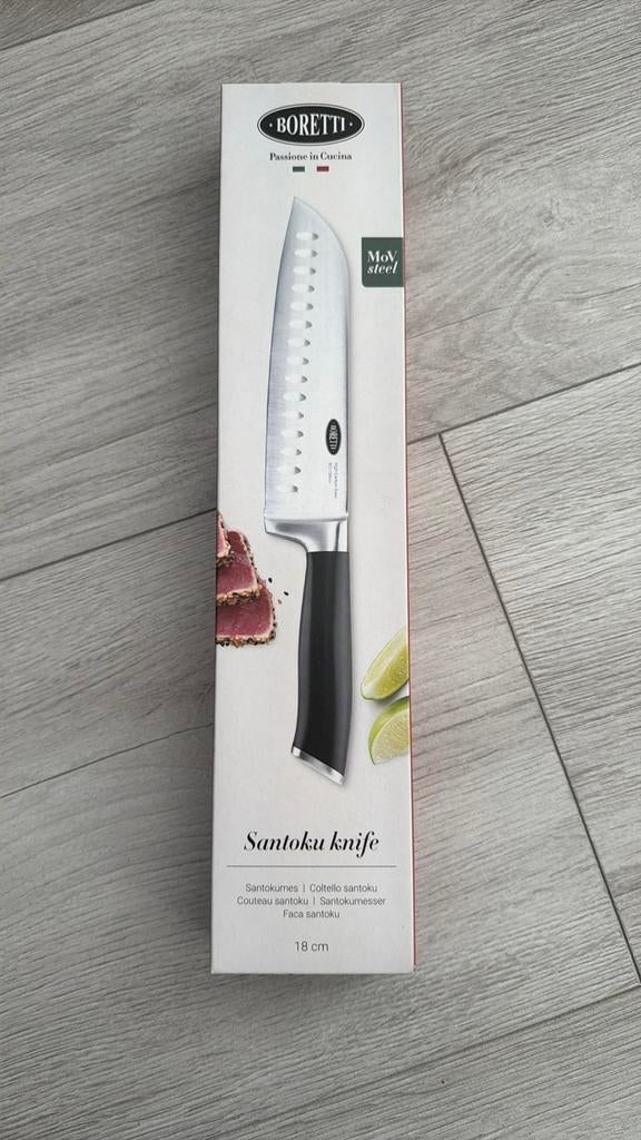 Boretti Santoku mes - 18 cm - Nieuw in doos, Overige typen, Ophalen of Verzenden, Metaal, Overige merken