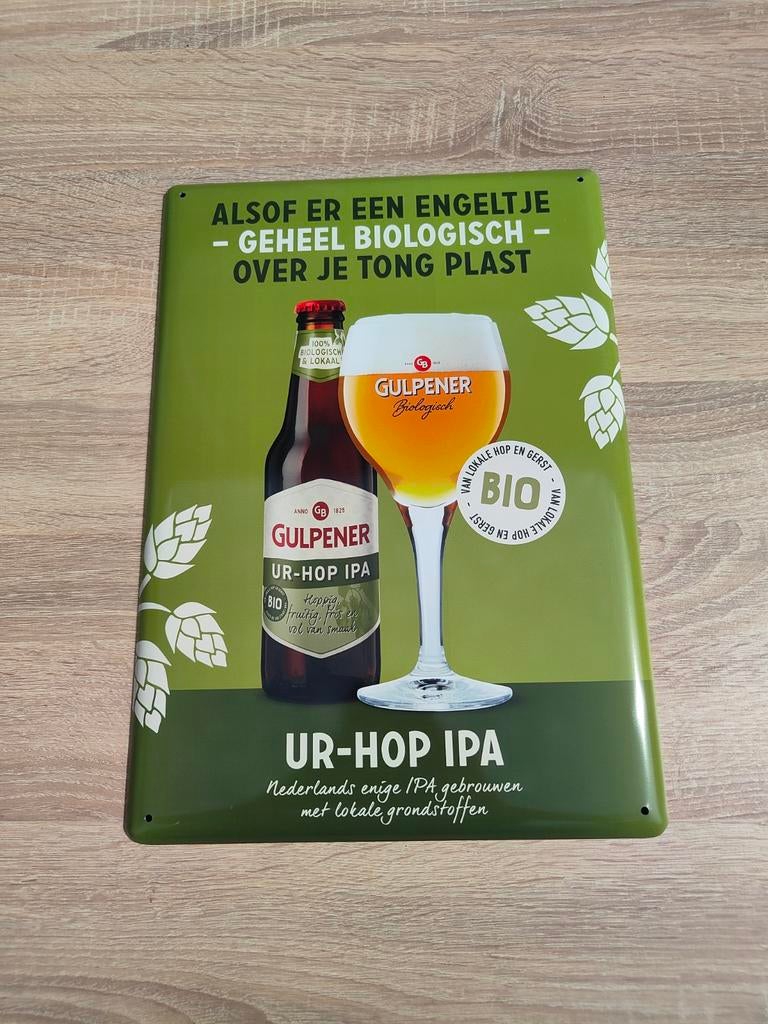 Gulpener UR-HOP IPA Reclamebord -, Ophalen of Verzenden, Zo goed als nieuw, Reclamebord, Plaat of Schild, Gulpener