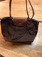 Longchamp Le Pliage Handtas Maat M, Ophalen, Gebruikt, Bruin, Handtas