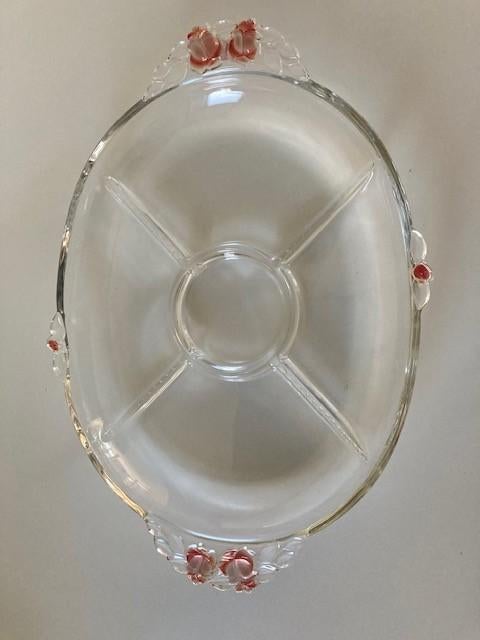 presenteerschaal Walther & Sohne rozen decoratie, Antiek en Kunst, Antiek | Glas en Kristal, Ophalen of Verzenden