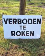 Emaille waarschuwingsbord VERBODEN TE ROKEN, Reclamebord, Gebruikt, ., Ophalen of Verzenden