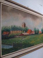 Schilderij de pleats en kerk folsgare  HUIBERT SCHALLENBERG., Ophalen of Verzenden