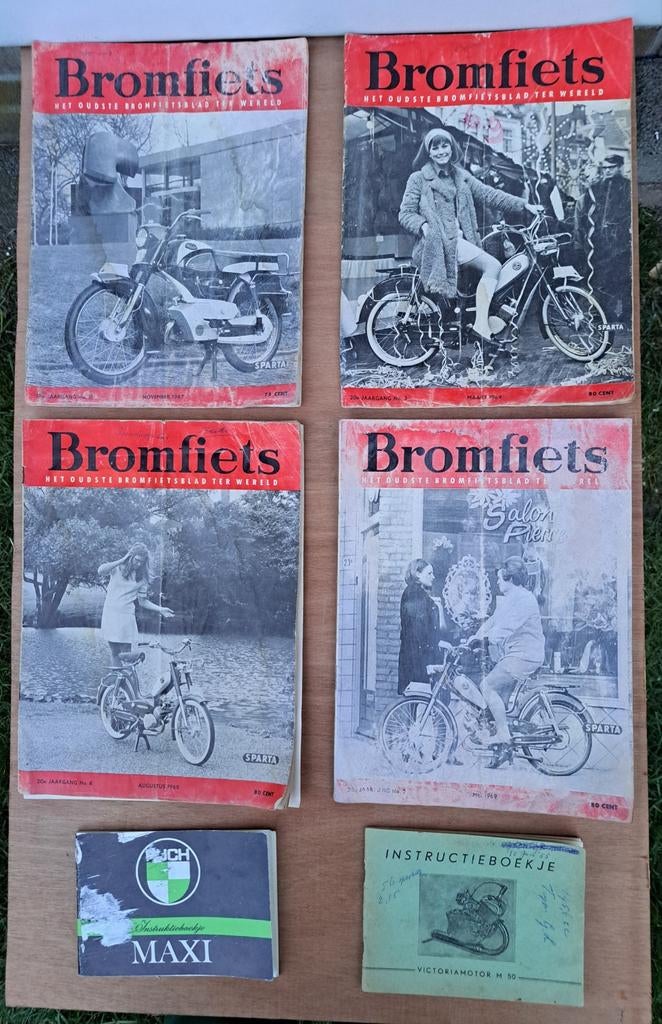 3 x bromfiets 1969 2 x instructie boekje., Ophalen of Verzenden, Gebruikt