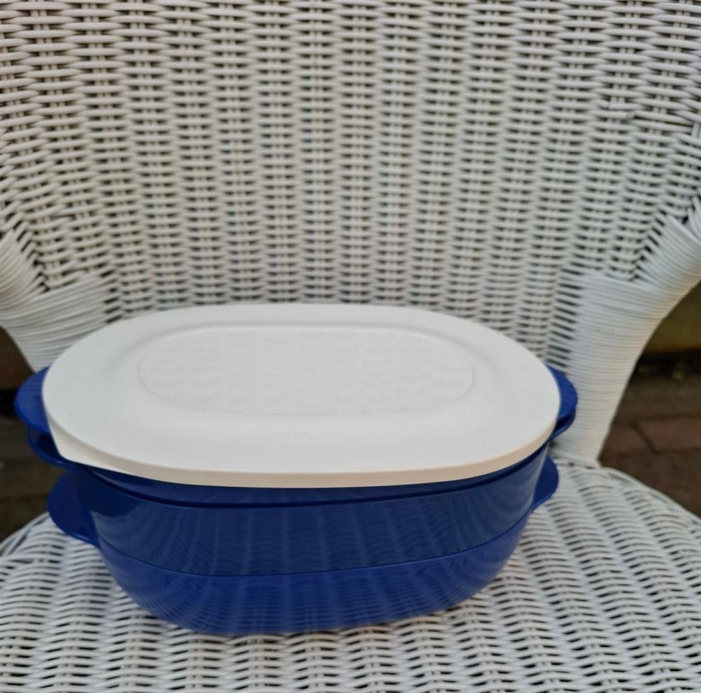 T052 Micro+, Microplus, Tupperwave200, 1,5 liter, netjes, 4, Ophalen of Verzenden, Gebruikt, Blauw, Schaal