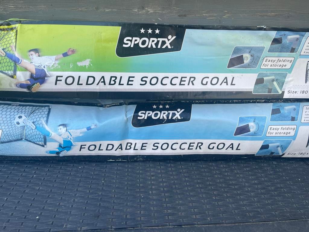 2x SportX Opvouwbare Voetbalgoals - Nieuw in doos!, Ophalen, Nieuw, Overige typen