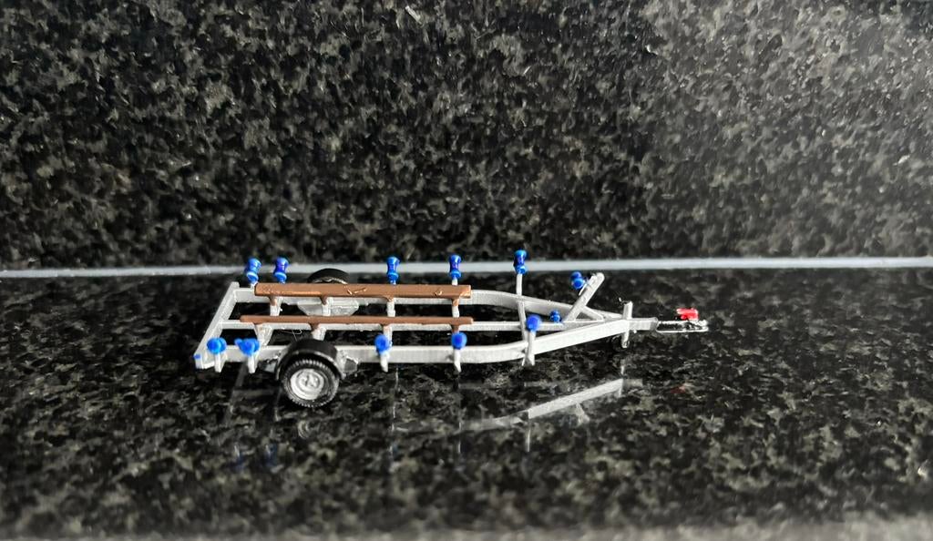 Resin bouwpakket boottrailer trailer aanhanger 1:87 H0, Verzenden, Nieuw