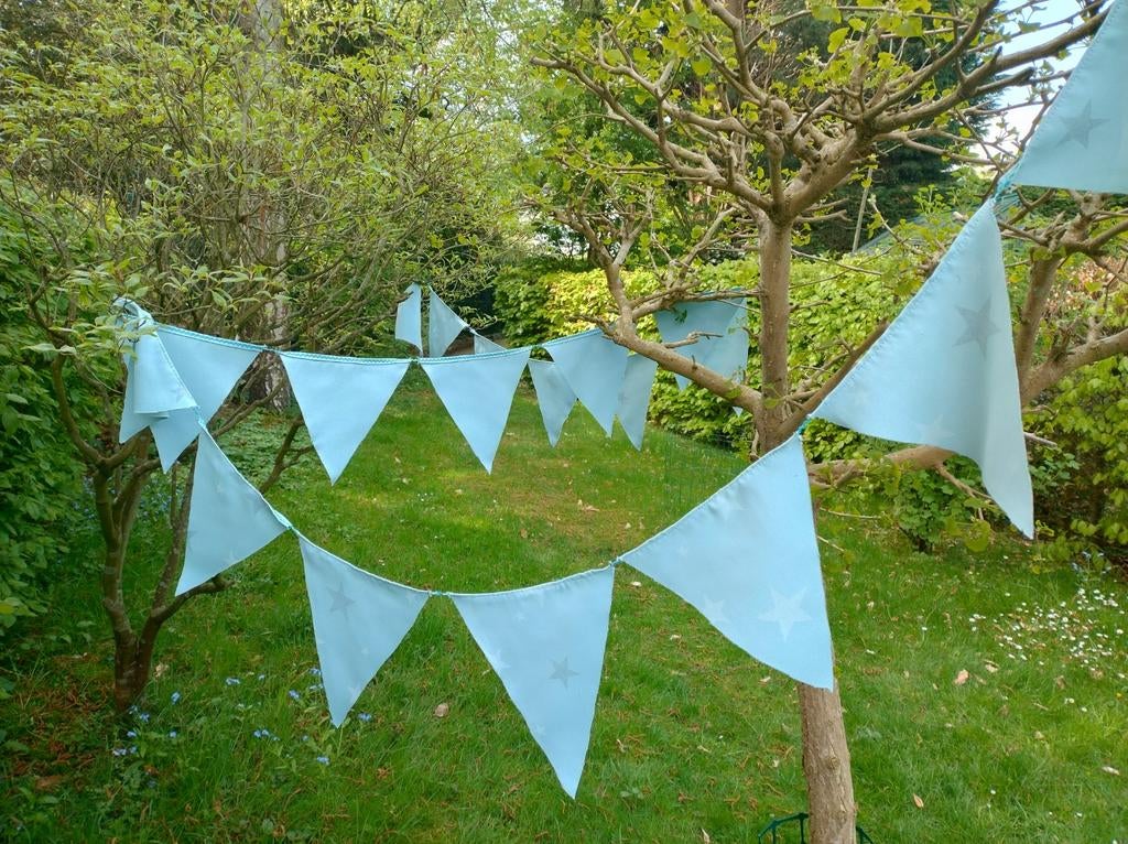 2 X Lichtblauwe vlaggenlijn van stof, Diversen, Ophalen