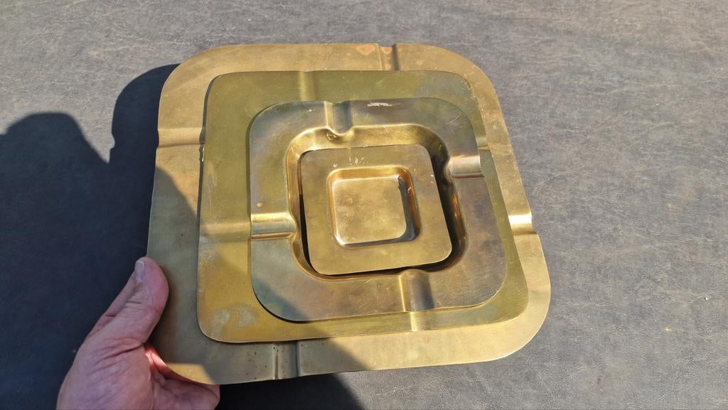 Koperen asbakken jaren 70, 1.9 kilo, Ophalen of Verzenden