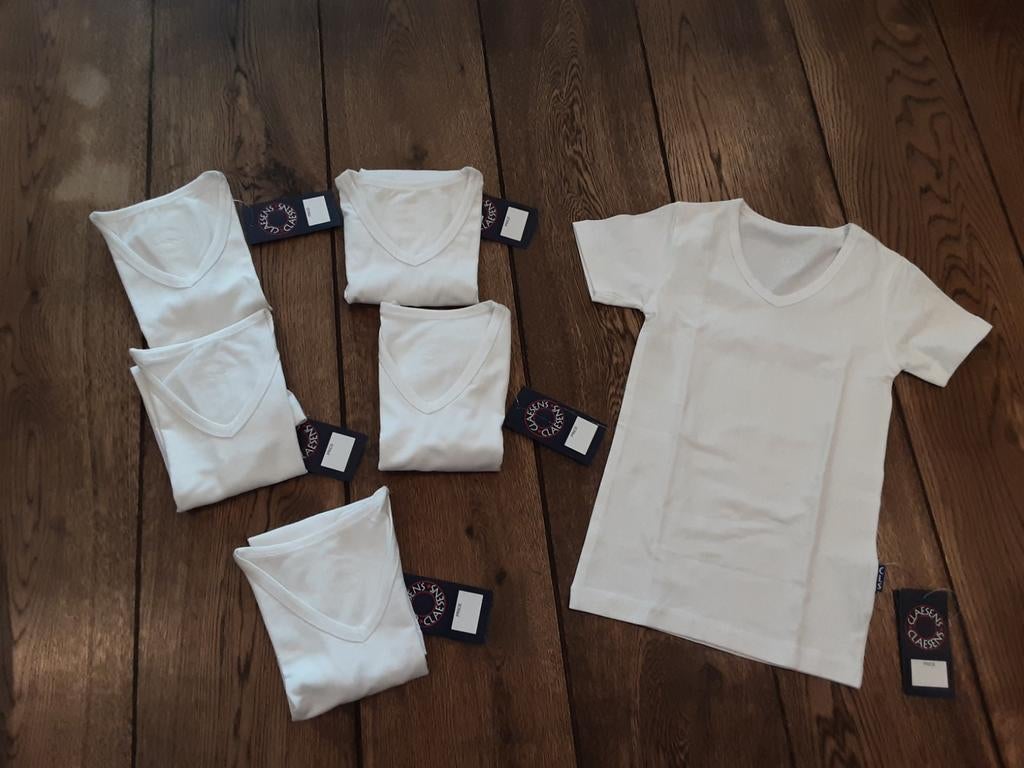 Claesens basis t shirts 6x wit NIEUW Maat 92, Kinderen en Baby's, Kinderkleding | Maat 92, Ophalen of Verzenden, Nieuw