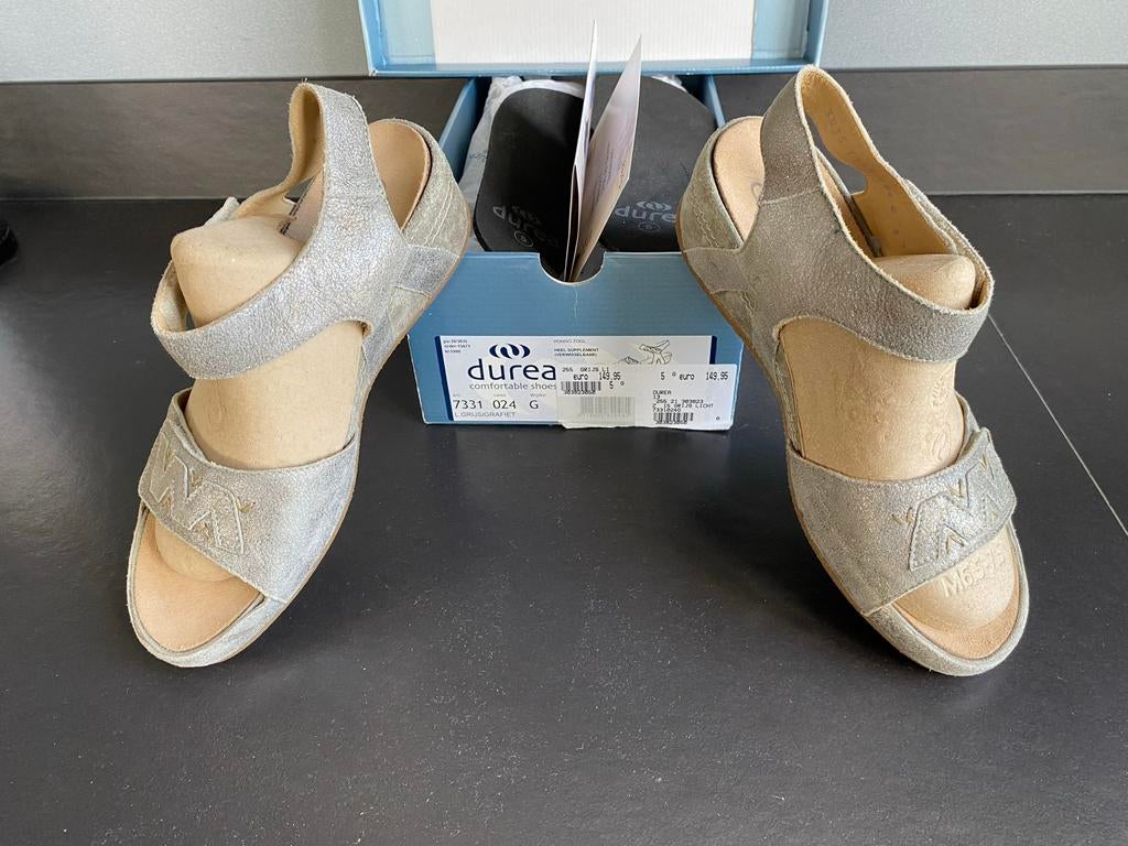 Nieuwe Durea sandalen maat 38 (UK 5) Breedte G, Ophalen of Verzenden, Nieuw, Grijs, Sandalen of Muiltjes