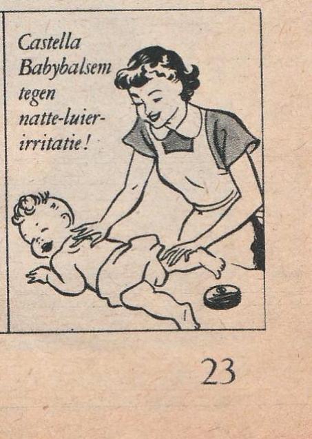 Retro reclame 1951 Castella zeep baby met natte luier, Verzamelen, Retro, Verzenden, Overige typen