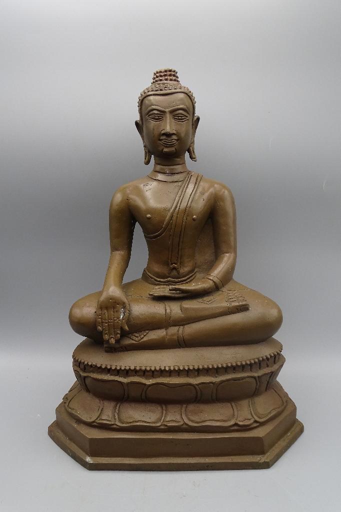 Prachtig Thais Boeddha beeld Uthong Stijl 38 cm Brons, Huis en Inrichting, Woonaccessoires | Boeddhabeelden, Gebruikt, Ophalen of Verzenden