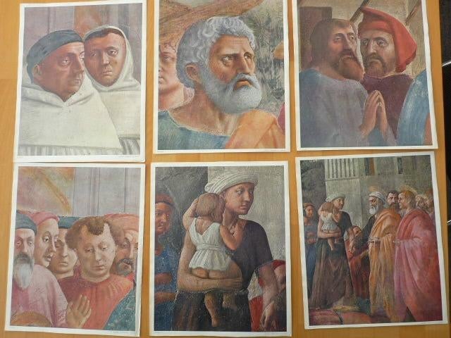 11 afbeeldingen Firenze Affreschi del Carmine Masaccio, Ophalen of Verzenden, Voor 1940, Overige onderwerpen