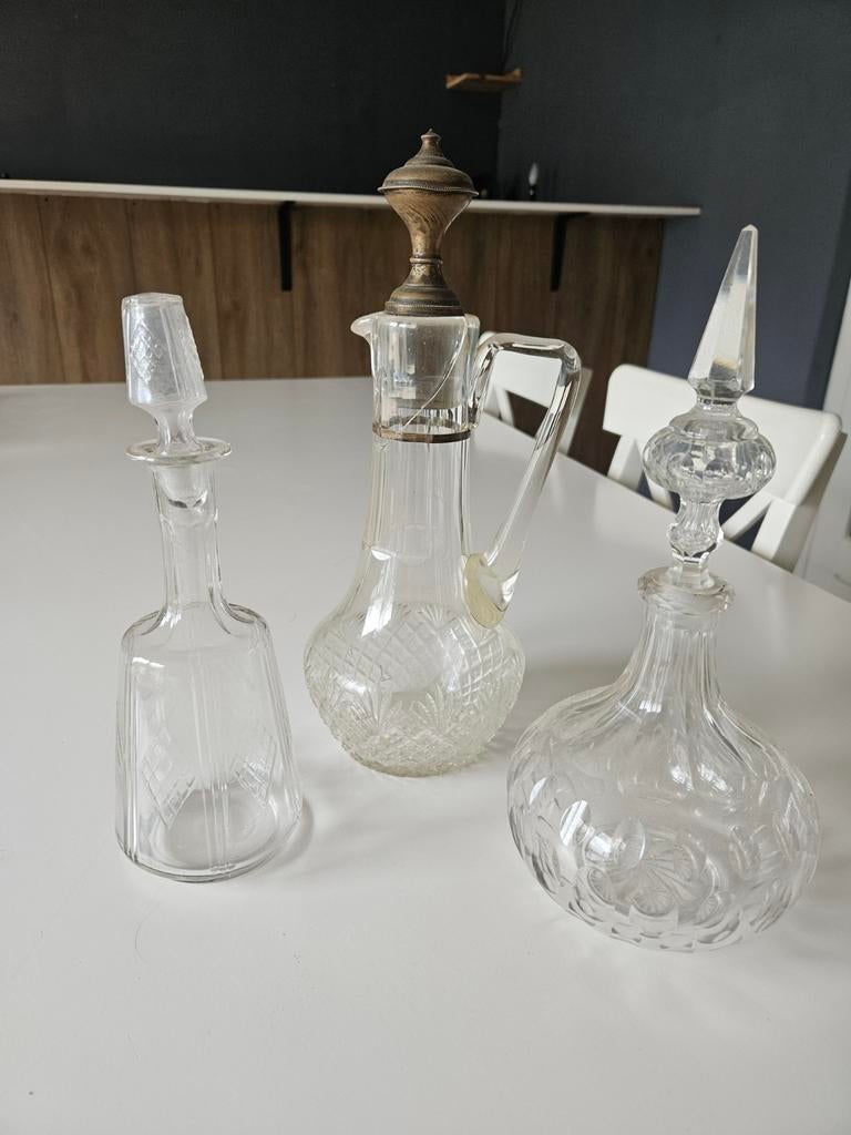 3 karaffen, 25-30 cm hoog, Antiek en Kunst, Ophalen of Verzenden