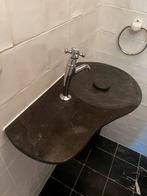 Natuursteen fonteintje toilet met afvoer en accessoires, Ophalen of Verzenden, Zo goed als nieuw, Steen, Wastafel