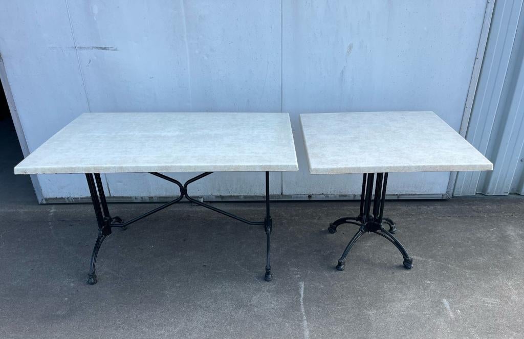 21 stuks horeca bistro terrastafels 80x80 cm en 120x80 cm, Ophalen, Gebruikt