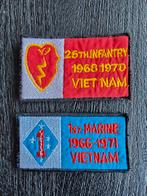 2 Patches Vietnam periode 25th Infantry en 1st Marine, Verzamelen, Ophalen of Verzenden, Landmacht, Nederland, Embleem of Badge