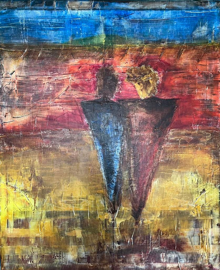 Schilderij 120 x 100 cm - acryl op doek, Ophalen of Verzenden
