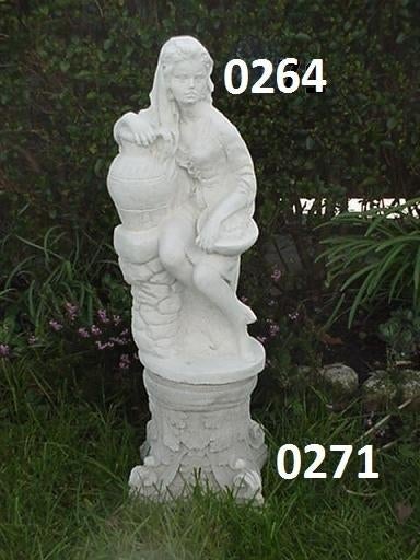 Vrouw met kruik op zuil. nr 0264 & 0271., Ophalen, Nieuw, Beton, Overige typen