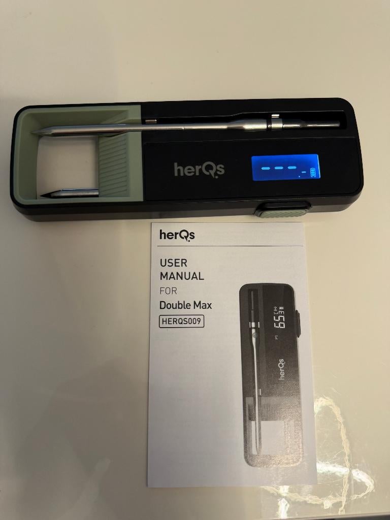herQs Double Max smart bluetooth BBQ vleesthermometer, Ophalen of Verzenden, Zo goed als nieuw, HerQs