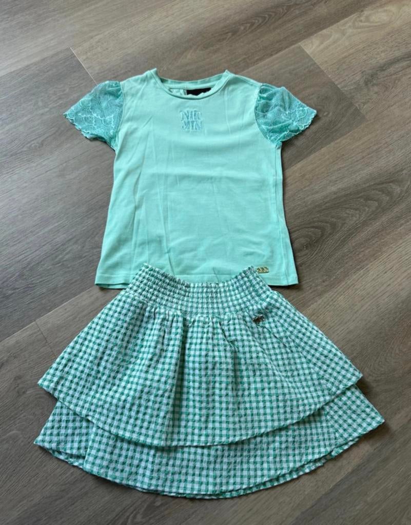 Nik & Nik rok met shirt maat 128, Kinderen en Baby's, Kinderkleding | Maat 128, Ophalen of Verzenden, Zo goed als nieuw, Meisje