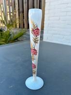 Slank glazen vaasje met bloemmotief, Ophalen of Verzenden