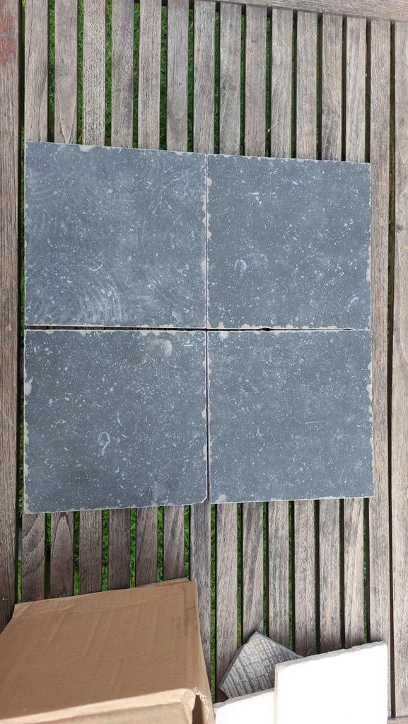 Restpartij tegels: Belgium Stone Tumbled Black 20x20cm, Doe-het-zelf en Verbouw, Tegels, Ophalen, Hardsteen, Nieuw, 20 tot 40 cm