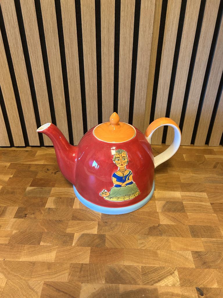 Handbeschilderde theepot Marina Reis Ramos, Ophalen of Verzenden, Zo goed als nieuw, Overige stijlen, Overige typen