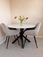 Eettafel- Marmer- Marmere eettafel - 110cm, Huis en Inrichting, Tafels | Eettafels, Ophalen, Overige materialen, Rond, Zo goed als nieuw