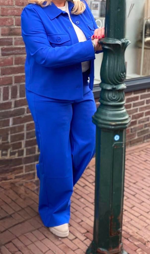 Set Studio Anneloes xxl cobalt blauw, Kleding | Dames, Jasjes, Kostuums en Pakken, Kostuum of Pak, Maat 46/48 (XL) of groter, Zo goed als nieuw