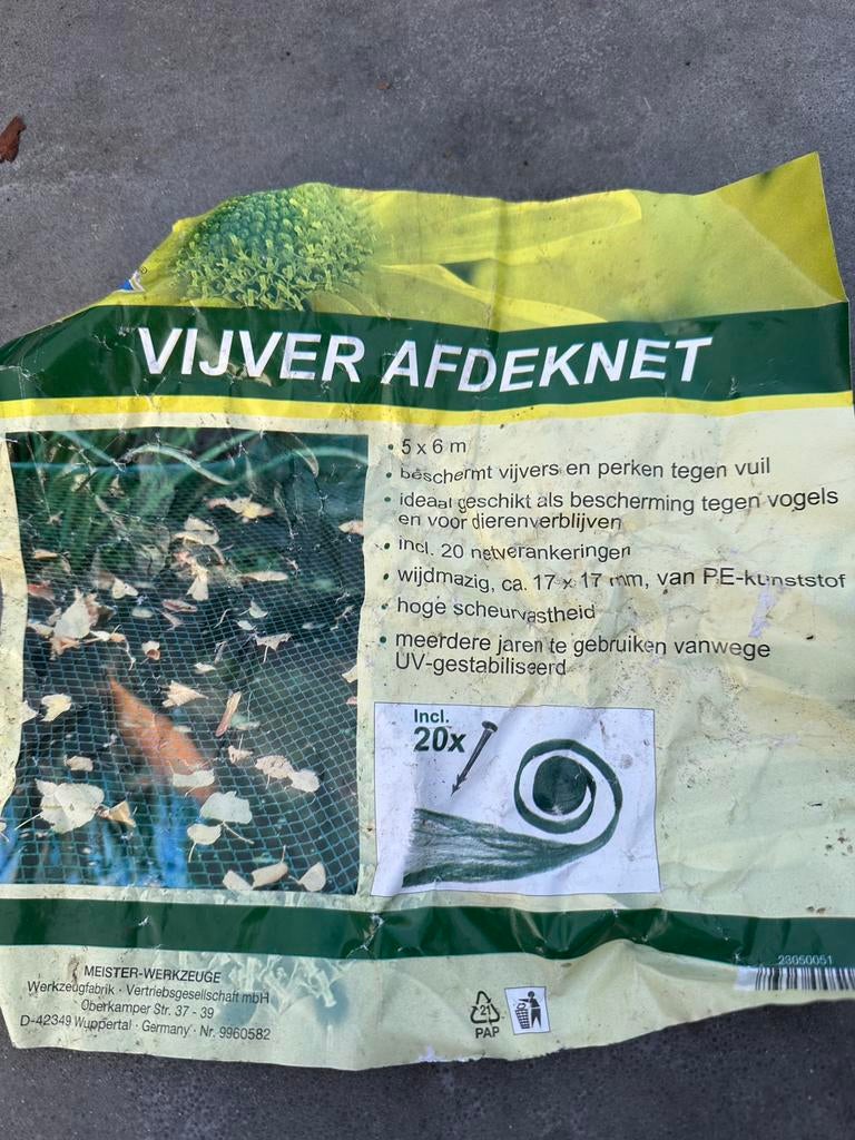 Vijverafdeknet / vijvernet / vogel net / moestuin net - 5x6, Ophalen, Zo goed als nieuw