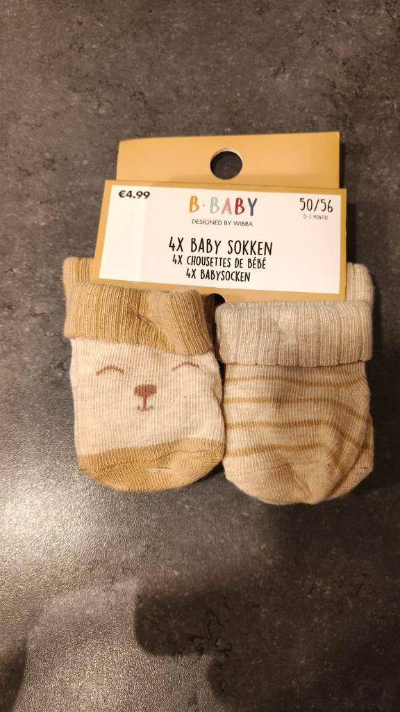 4 paar B.Baby sokjes maat 50/56, Kinderen en Baby's, Babykleding | Schoentjes en Sokjes, Ophalen of Verzenden, Sokjes