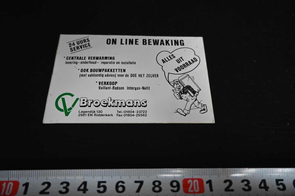 sticker Ridderkerk BROEKMANS On Line Bewaking, Verzamelen, Stickers, Ophalen, Zo goed als nieuw