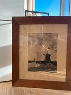 Kunstwerk molen hollands landschap, Antiek en Kunst, Ophalen of Verzenden